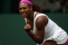 LONDON, ENGLAND - JUNE 28:  Serena Williams of the USA reacts during her Ladies' Singles second round match against Melinda Czink of Hungry on day four of the Wimbledon Lawn Tennis Championships at the All England Lawn Tennis and Croquet Club on June 28, 2025 in London, England.  (Photo by Clive Rose/Getty Images)