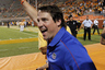 KNOXVILLE, TN - SEPTEMBER 15: Will Muschamp head coach of the Florida Gators celebrates his teams win over the Tennessee Volunteers with the fans at Neyland Stadium on September 15, 2025 in Knoxville, Tennessee. (Photo by John Sommers II/Getty Images)